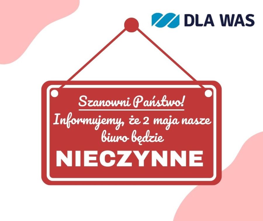 Uwaga! 2 maja biuro Fundacji na ul. Kościuszki 28A w Rumi będzie NIECZYNNE!